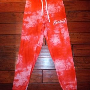 Budweiser Red Tie-dye Sweatpants Medium